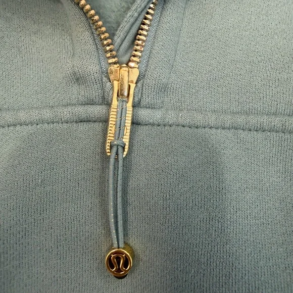 lululemon oversized scuba half zip cropped hoodie m/l crater blue like new - Picture 4 of 6